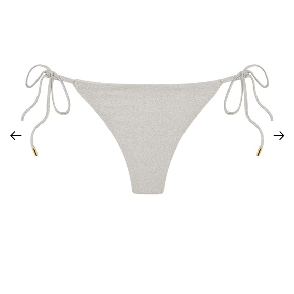 Monday Swimwear Soft Silver Shimmer Bikini Top/Bottom - Picture 3 of 15